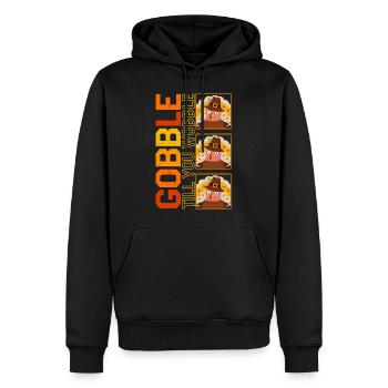 Thanksgiving-Hemd, verschlingen bis du wackelst lustig - Männer Premium Bio Hoodie - Schwarz - Vorne - Nico (187cm)