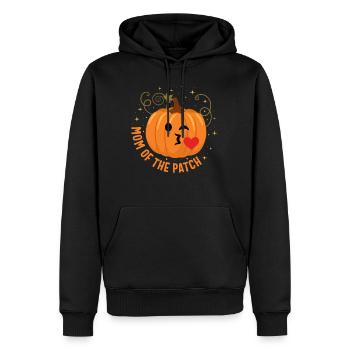 Halloween Shirt, Mom Of The Patch Cute Pumpkin - Men’s Premium Organic Hoodie - black - Front - Nico (187cm)