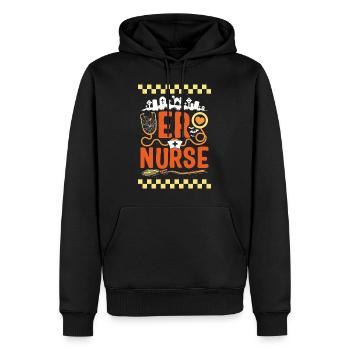 Halloween Shirt, ER Krankenschwester Spooky Health Care - Männer Premium Bio Hoodie - Schwarz - Vorne - Nico (187cm)