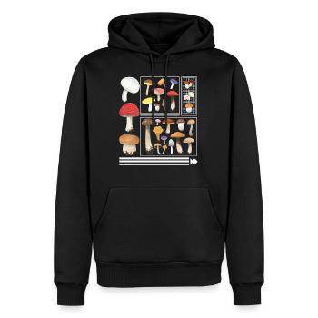 Chemise Mushroom Whisperer, mycologie Champignons Cueillette - Sweat à capuche Premium bio Homme - noir - Devant - Nico (187cm)