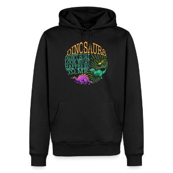 Reading Shirt, Dinosaurs Didn't Read Tee, Funny - Men’s Premium Organic Hoodie - black - Front - Nico (187cm)