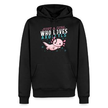 Chemise Axolotl, juste une fille qui aime Axolotls - Sweat à capuche Premium bio Homme - noir - Devant - Nico (187cm)