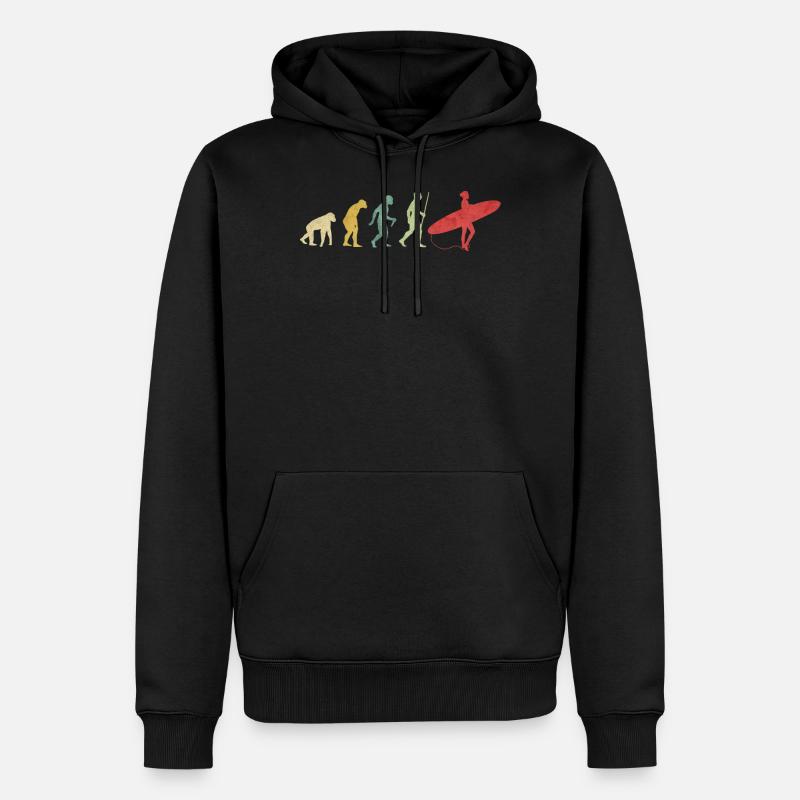 Surfing Board Girl Evolution - Sweat à capuche Premium bio Homme - noir
