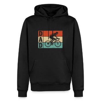 Vintage Retro Cycling Lover Dad Cycling Father's D - Men’s Premium Organic Hoodie - black - Front - Nico (187cm)