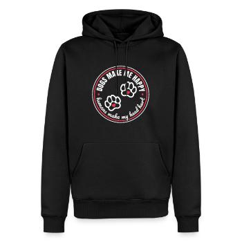 Les chiens me rendent heureux Les humains me font mal à la tête cadeau - Sweat à capuche Premium bio Homme - noir - Devant - Nico (187cm)