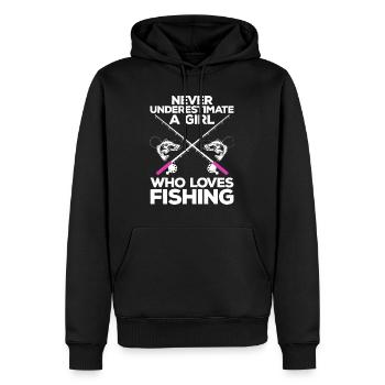 Cool Fishing For Women Girls Fisherman Fish Lure S - Men’s Premium Organic Hoodie - black - Front - Nico (187cm)