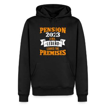 Pension 2023 Retraite des pensionnés - Sweat à capuche Premium bio Homme - noir - Devant - Nico (187cm)