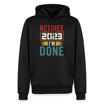 Pensioner 2023 I have finished Pensioner 2023 - Men’s Premium Organic Hoodie - black - Front - Nico (187cm)
