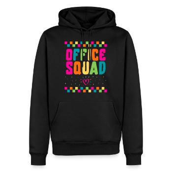 Office Squad Shirt, School Office Staff Crew - Men’s Premium Organic Hoodie - black - Front - Nico (187cm)