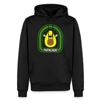 Chemise d’avocat, Papacado moustache Avocat mignon - Sweat à capuche Premium bio Homme - noir - Devant - Nico (187cm)
