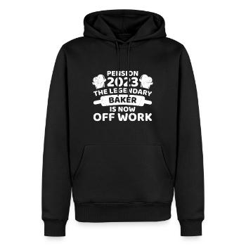 Retired baker Retirement baker - Men’s Premium Organic Hoodie - black - Front - Nico (187cm)