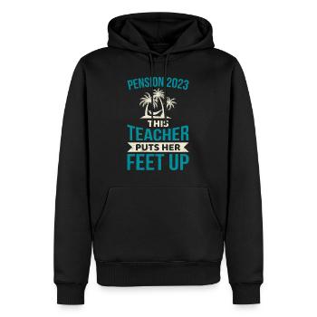Rente 2023 diese Lehrerin legt die Beine Hoch - Männer Premium Bio Hoodie - Schwarz - Vorne - Nico (187cm)