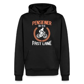 Rentner auf der Überholspur Rennradfahrer - Männer Premium Bio Hoodie - Schwarz - Vorne - Nico (187cm)