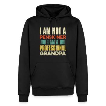 Kein Rentner - professioneller Opa - Männer Premium Bio Hoodie - Schwarz - Vorne - Nico (187cm)