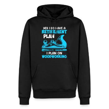 Holzarbeiten in Rente Renteneintritt - Männer Premium Bio Hoodie - Schwarz - Vorne - Nico (187cm)