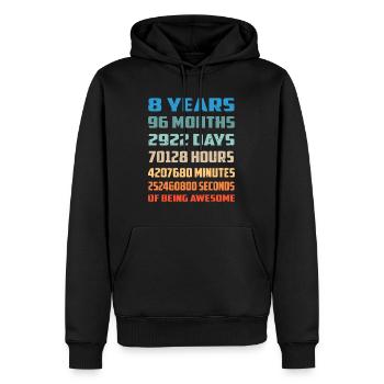 8th Birthday Boy Kids Youth Shirt 8 Years Old Bein - Men’s Premium Organic Hoodie - black - Front - Nico (187cm)