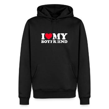 I Love My Boyfriend Shirt I Heart My Boyfriend Shi - Men’s Premium Organic Hoodie - black - Front - Nico (187cm)