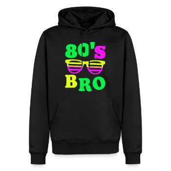 This Is My 80s Bro T-Shirt 80's 90's Party Tee - Men’s Premium Organic Hoodie - black - Front - Nico (187cm)
