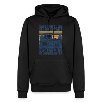 But Farming is Importanter Farmer Tractor Funny Fa - Men’s Premium Organic Hoodie - black - Front - Nico (187cm)