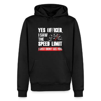 Funny Yes Officer Speeding Supercar Race Enthusias - Männer Premium Bio Hoodie - Schwarz - Vorne - Nico (187cm)