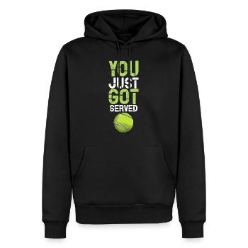 Du hast gerade Tennis-T-Shirt serviert bekommen - Funny Tenniss - Männer Premium Bio Hoodie - Schwarz - Vorne - Nico (187cm)