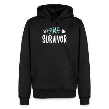 Gebärmutterhalskrebs Überlebende Bewusstsein Mutter Mutter Mutter - Männer Premium Bio Hoodie - Schwarz - Vorne - Nico (187cm)