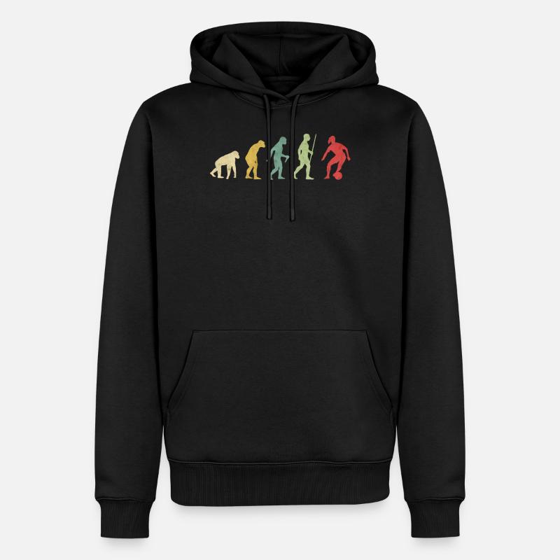 Fußballspieler Dribble Evolution - Männer Premium Bio Hoodie - Schwarz