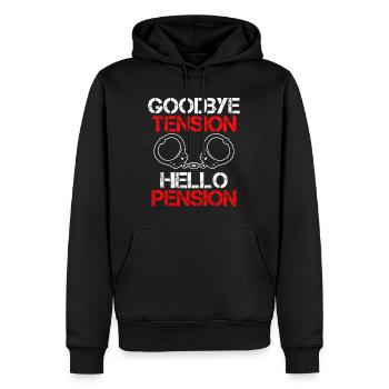 Rente 2023 Adieu Tension Hello Pension - Sweat à capuche Premium bio Homme - noir - Devant - Nico (187cm)