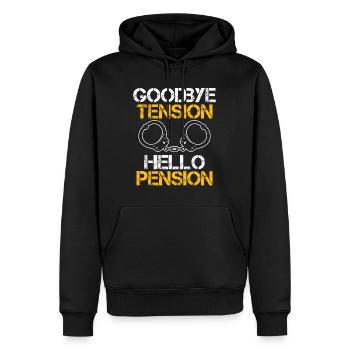 Rente 2023 Adieu Tension Hello Pension - Sweat à capuche Premium bio Homme - noir - Devant - Nico (187cm)