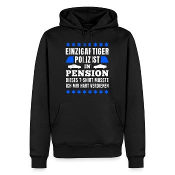 Polizist Pension Polizei Rente Rentner - Männer Premium Bio Hoodie - Schwarz - Vorne - Nico (187cm)
