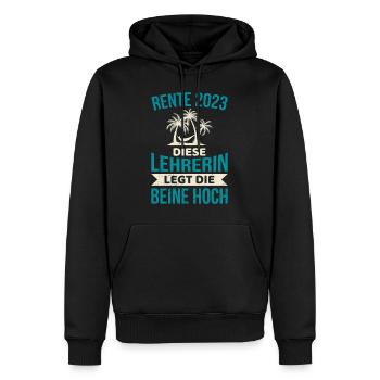 Rente 2023 diese Lehrerin legt die Beine Hoch - Männer Premium Bio Hoodie - Schwarz - Vorne - Nico (187cm)