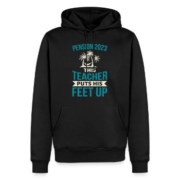 Rente 2023 dieser Lehrer legt die Beine Hoch - Männer Premium Bio Hoodie - Schwarz - Vorne - Nico (187cm)