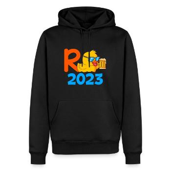 R Ente 2023 Rente 2023 Pensionierung Ruhestand - Männer Premium Bio Hoodie - Schwarz - Vorne - Nico (187cm)