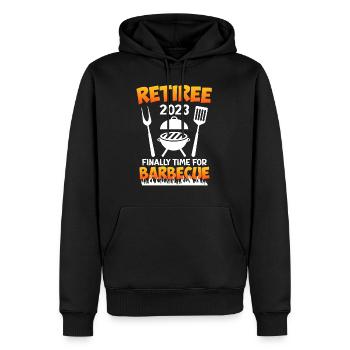 Rentner 2023 endlich zeit zum grillen - Männer Premium Bio Hoodie - Schwarz - Vorne - Nico (187cm)
