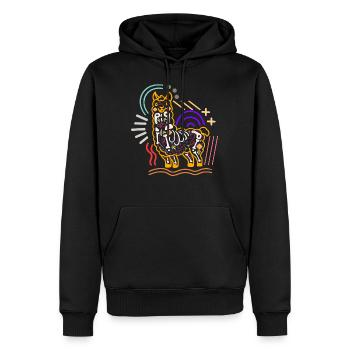Dia De Los Muertos Shirt, Llama Sugar Skull - Men’s Premium Organic Hoodie - black - Front - Nico (187cm)