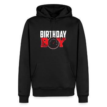 Anniversaire Garçon Race Car Racing Car Pilote Anniversaire p - Sweat à capuche Premium bio Homme - noir - Devant - Nico (187cm)