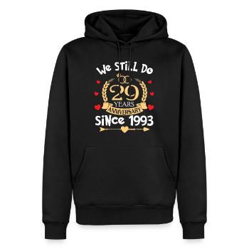 29. Hochzeitstag machen wir immer noch 29 Jahre seit - Männer Premium Bio Hoodie - Schwarz - Vorne - Nico (187cm)