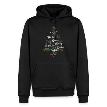 Christian Christmas Tree Family Church Jesus - Men’s Premium Organic Hoodie - black - Front - Nico (187cm)
