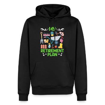 Mein Plan Ruhestand Renteneintritt Rentner - Männer Premium Bio Hoodie - Schwarz - Vorne - Nico (187cm)