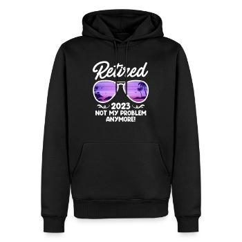 Pension 2023 Pension de retraite des pensionnés - Sweat à capuche Premium bio Homme - noir - Devant - Nico (187cm)