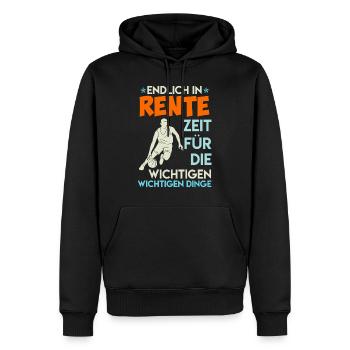 Basketballer in Rente Ruhestand Basketball Rente - Männer Premium Bio Hoodie - Schwarz - Vorne - Nico (187cm)