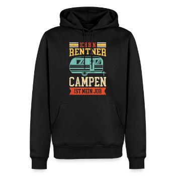 Rentner campen ist mein Job Camping - Männer Premium Bio Hoodie - Schwarz - Vorne - Nico (187cm)