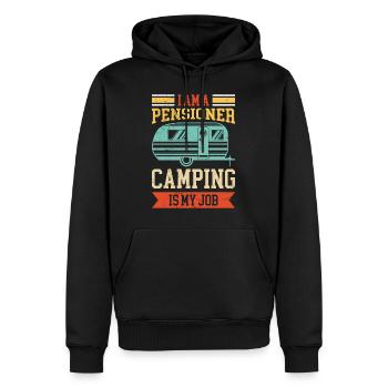 Rentner campen ist mein Job Camping - Männer Premium Bio Hoodie - Schwarz - Vorne - Nico (187cm)