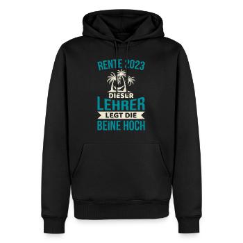 Rente 2023 dieser Lehrer legt die Beine Hoch - Männer Premium Bio Hoodie - Schwarz - Vorne - Nico (187cm)