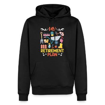 Mein Plan Ruhestand Renteneintritt Rentner - Männer Premium Bio Hoodie - Schwarz - Vorne - Nico (187cm)