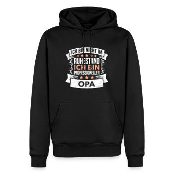 Opa in Ruhestand Renteneintritt Pensionierung - Männer Premium Bio Hoodie - Schwarz - Vorne - Nico (187cm)