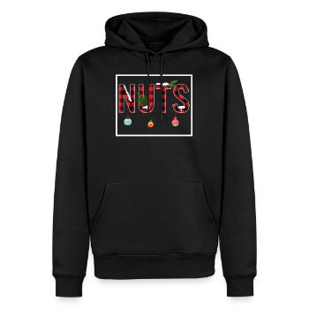 Chemise de Noël, Noix Couple de Noël, - Sweat à capuche Premium bio Homme - noir - Devant - Nico (187cm)