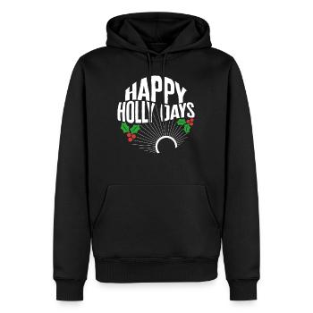 Weihnachtshemd, Happy Holly Days Lustige Beeren - Männer Premium Bio Hoodie - Schwarz - Vorne - Nico (187cm)