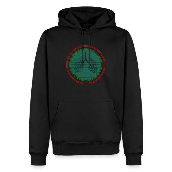 Chemise de Noël, Pneumothérapie respiratoire - Sweat à capuche Premium bio Homme - noir - Devant - Nico (187cm)