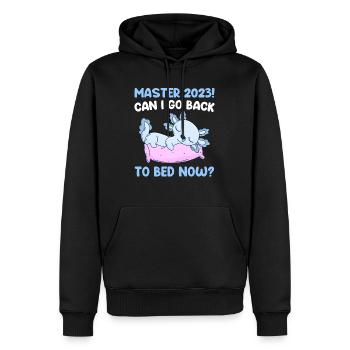 Puis-je retourner me coucher maintenant? Master 2023 - Sweat à capuche Premium bio Homme - noir - Devant - Nico (187cm)